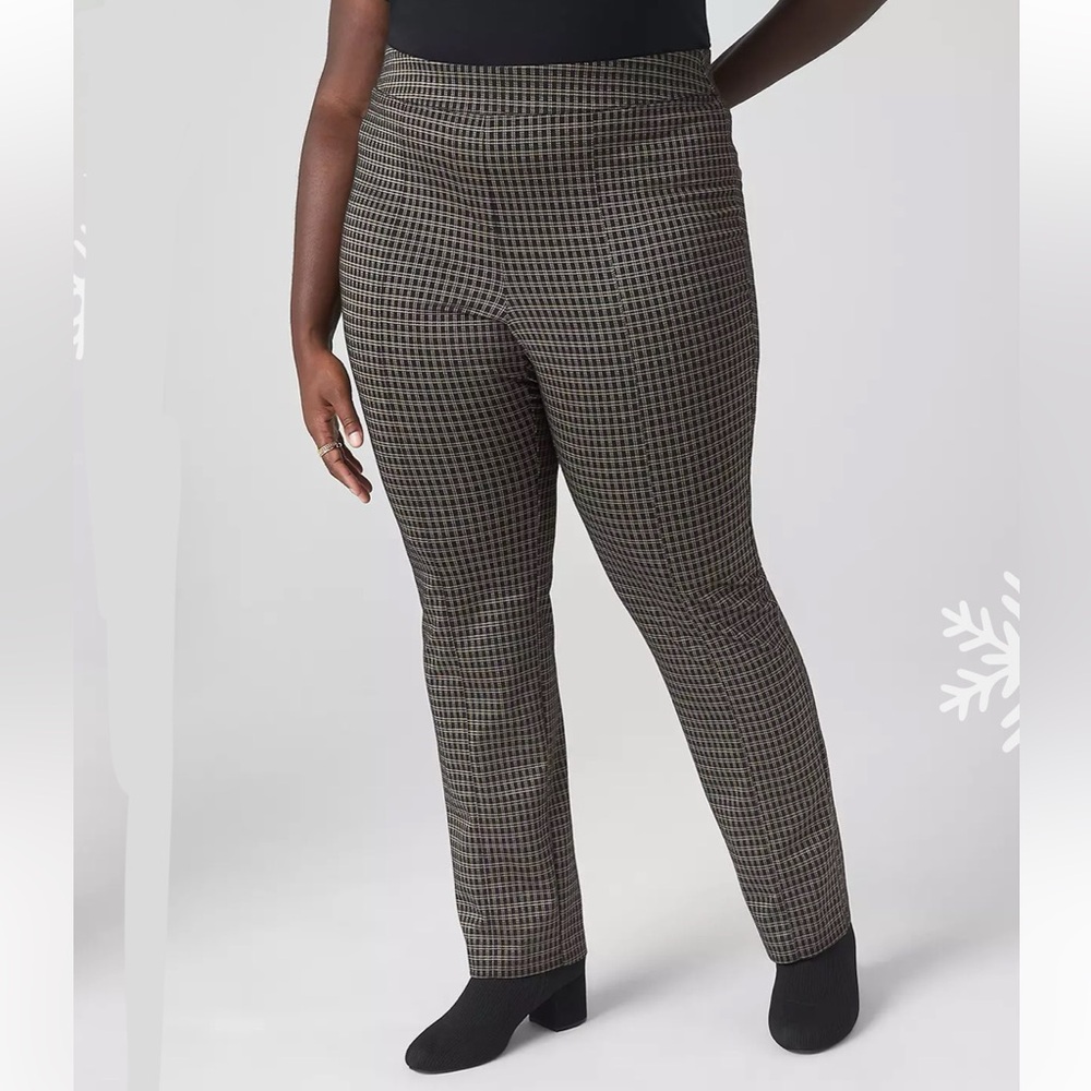 NWT Lane Bryant Black & Tan Ponte Pull On Pants, 20 Petite